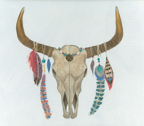 Framed Bohemian Rising I on White Print