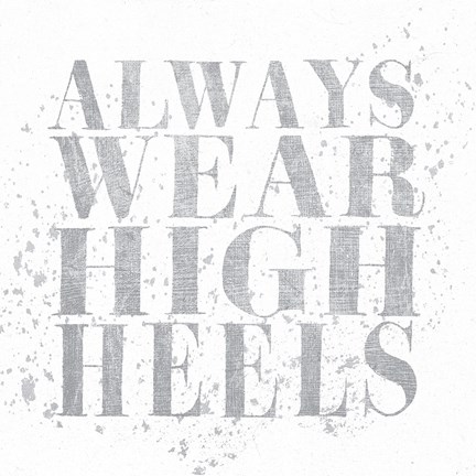 Framed Shoe Fetish Quotes II Light Silver Print