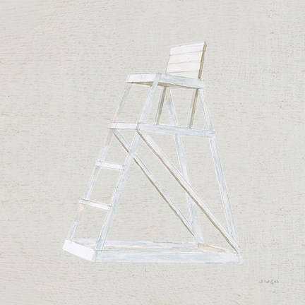 Framed Serene Seaside II Tan Print