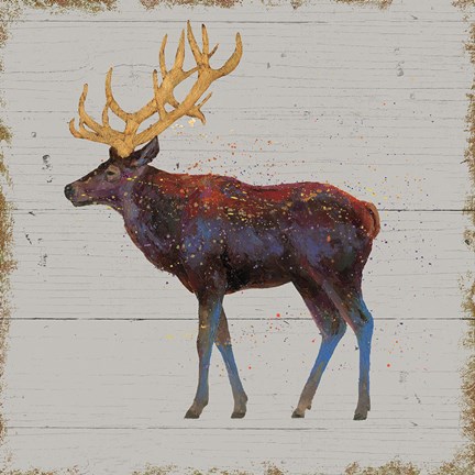 Framed Golden Nature II on Wood Print