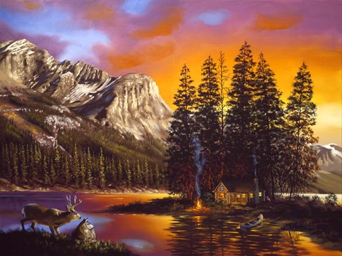 Framed Mule Deer Print