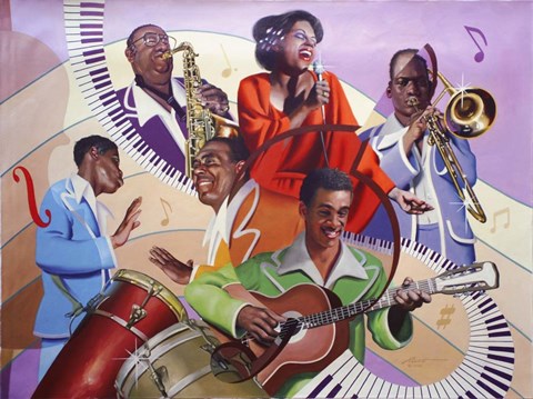 Framed Musicians Print