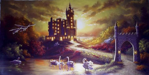 Framed Castle Gold Print