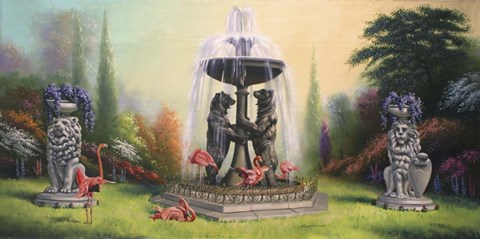 Framed Bear Fountain Print