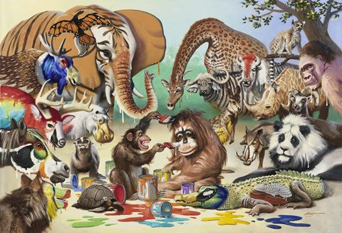 Framed Monkeyangelo Print