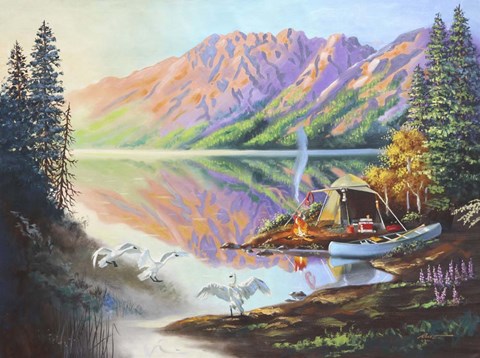 Framed Trumpeter Swans Print