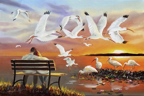 Framed Love Birds Print