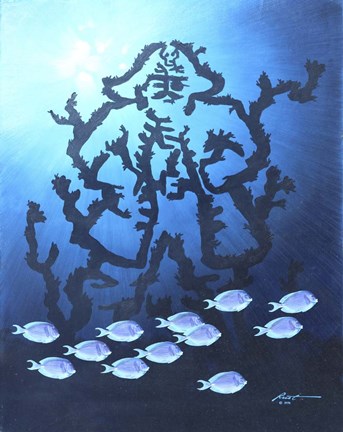 Framed Blue Tangs Print