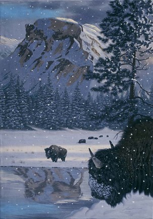 Framed Snowing Print