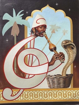 Framed Snake Charmer Print