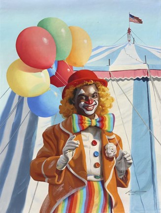 Framed Clown Balloons Print