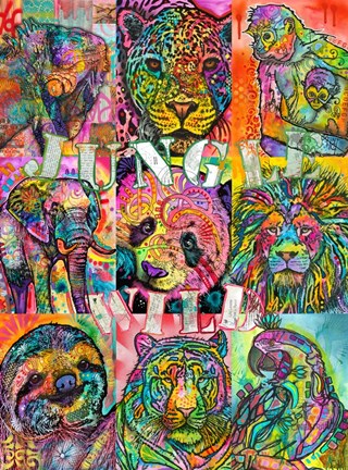 Framed Nine Up of Jungle Wild Print