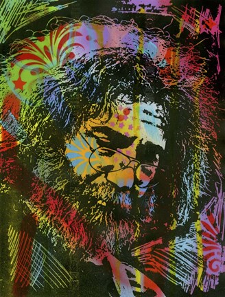 Framed Jerry Garcia Playing Print
