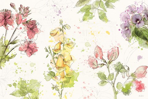 Framed Floral Splash I Print