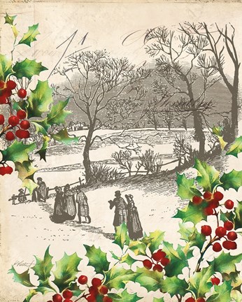 Framed Vintage Holiday I Print