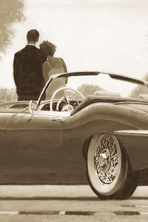 Framed Ride in Paris I Sepia Print