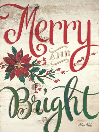 Framed Merry &amp; Bright Print