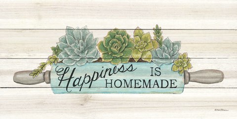 Framed Happiness is Homemade Succulents Print