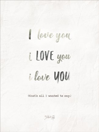 Framed I Love You Print