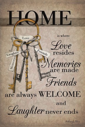 Framed House Keys Print