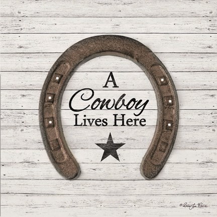 Framed Cowboy Lives Here Print