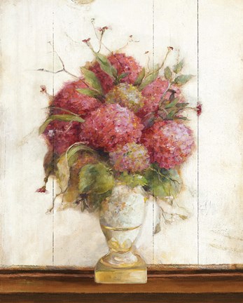 Framed Dreamy Hydrangea II on Birch Print