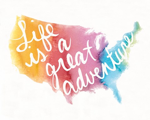 Framed Watercolor USA Print