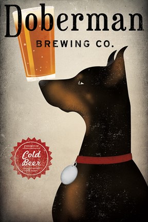 Framed Doberman Brewing Company Print