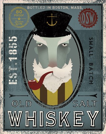 Framed Fisherman I Old Salt Whiskey Print