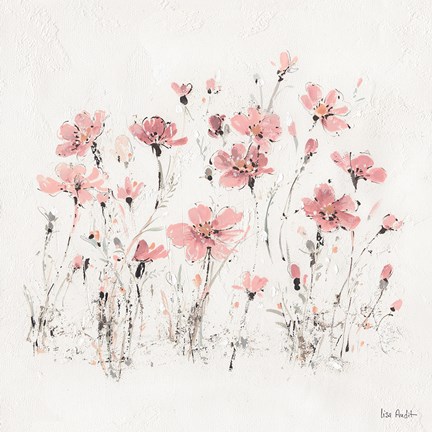 Framed Wildflowers III Pink Print