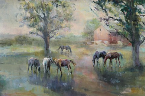 Framed Daybreak on the Farm Crop II Print