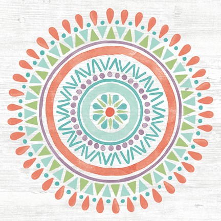 Framed Lovely Llamas Mandala I Print