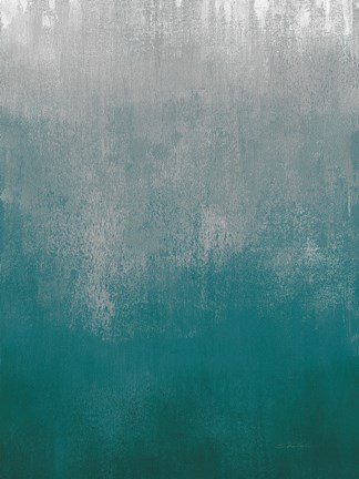 Framed Silver Wave I Green Crop Print