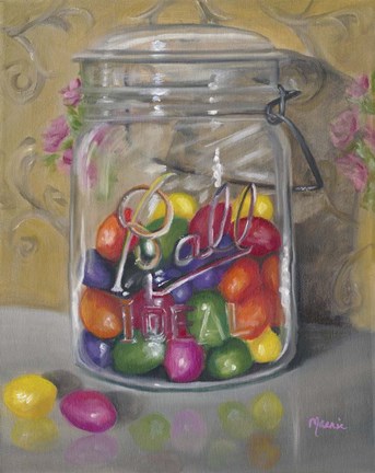 Framed Jar Of Jellybeans Print