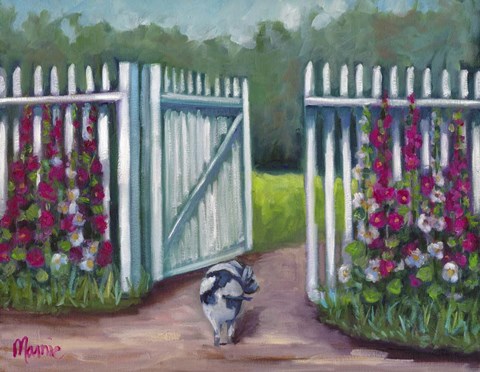 Framed Daisy Smelling Flowers Print