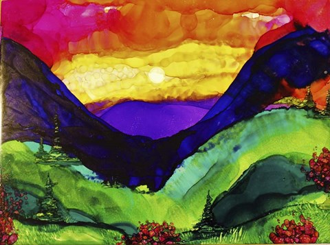 Framed Mountain Sunrise Print