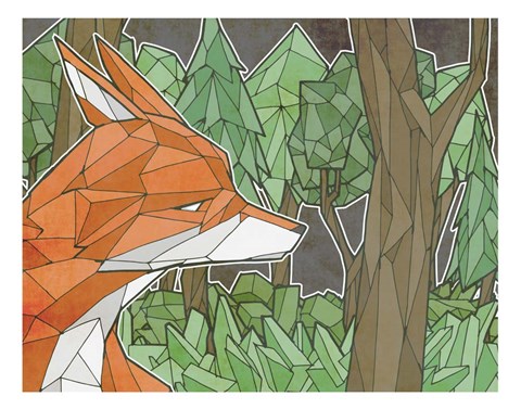Framed Fox In The Woods Print