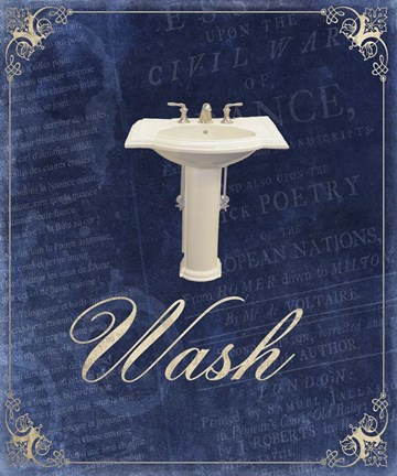 Framed Beloved Bath Blue 2 Print