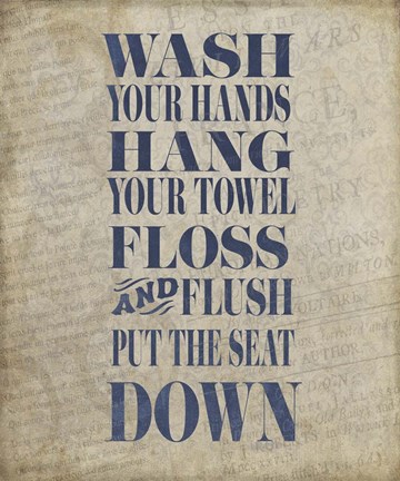 Framed Beloved Bath Blue - Floss Print