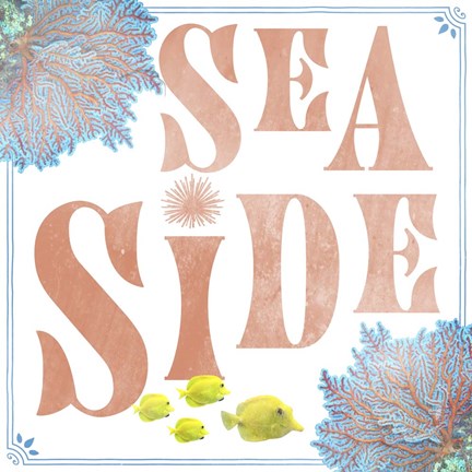 Framed Beach Sign 3 Print