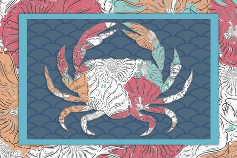 Framed Sea Side BoHo - Crab Print