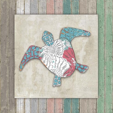 Framed Sea Side BoHo Frame  - Turtle Print