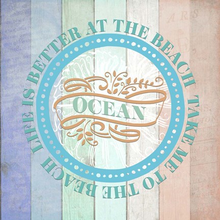 Framed Sea Side Gypsy V4 Sign 2 Print