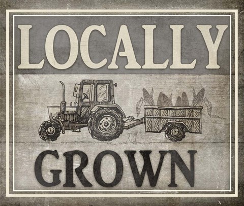 Framed Locally Grown Tractor Print
