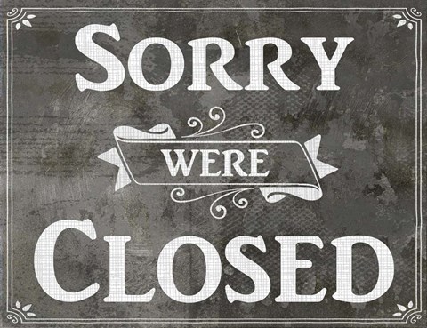 Framed Farm Sign Closed Print