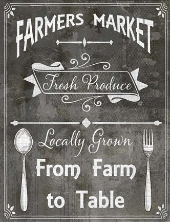 Framed Farm Sign Farm to Table Print