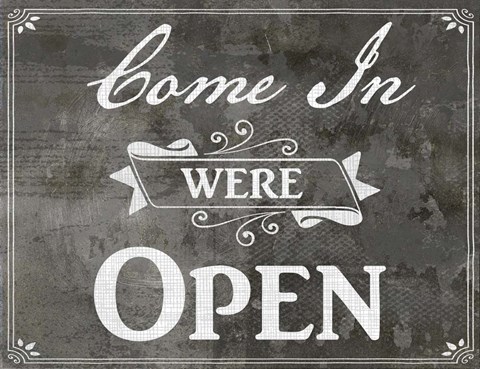 Framed Farm Sign Open Print