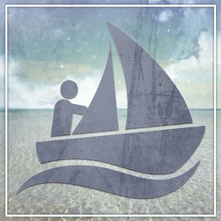 Framed Beach Signs Boating2 V1 Print