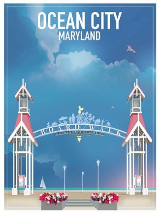 Framed Ocean City Maryland Print