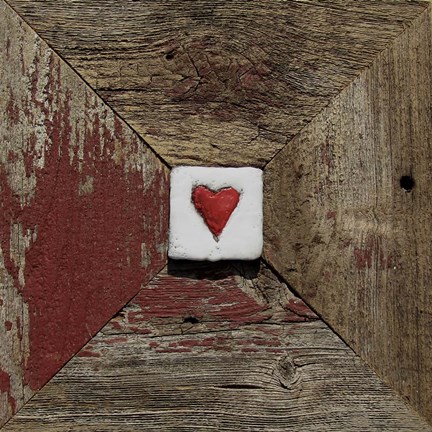 Framed Hearts&#39; Desire Barn - Red Print
